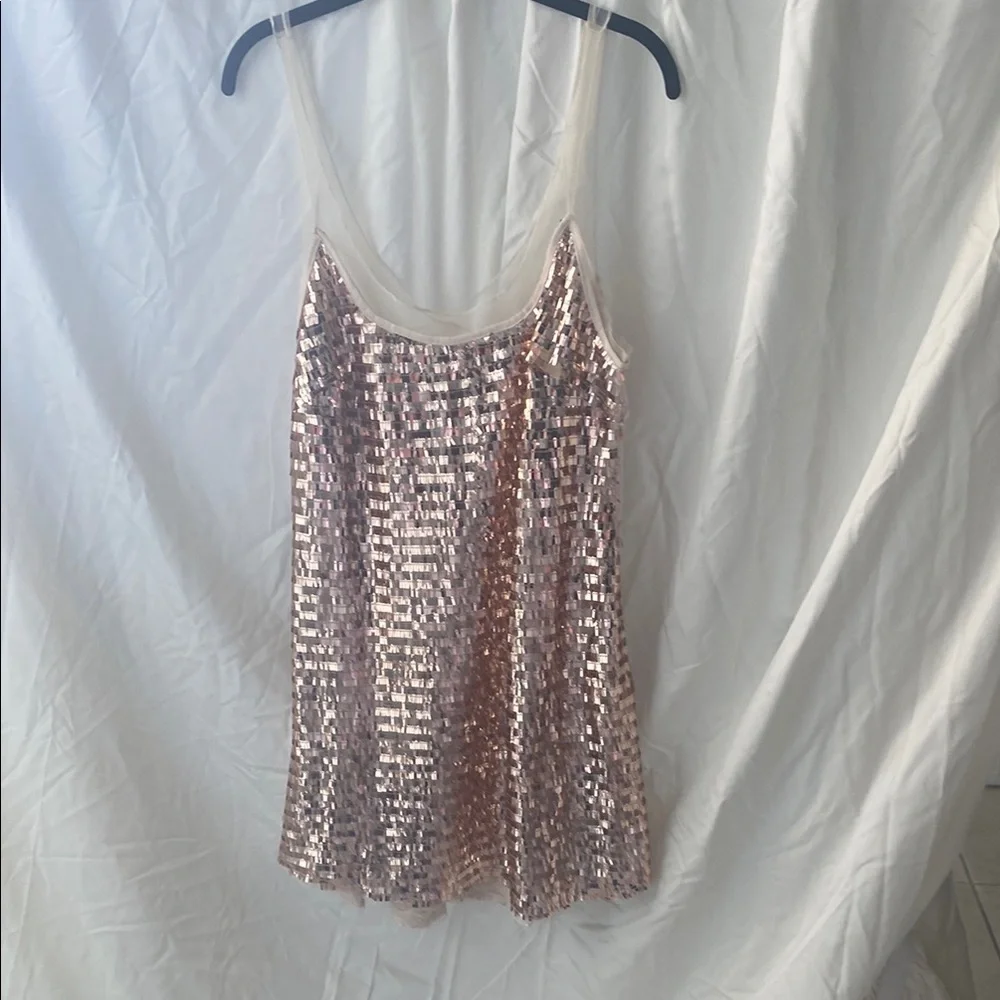 Free People Disco Fever Sequin Dress in Rose Gold - Picture 2 of 5